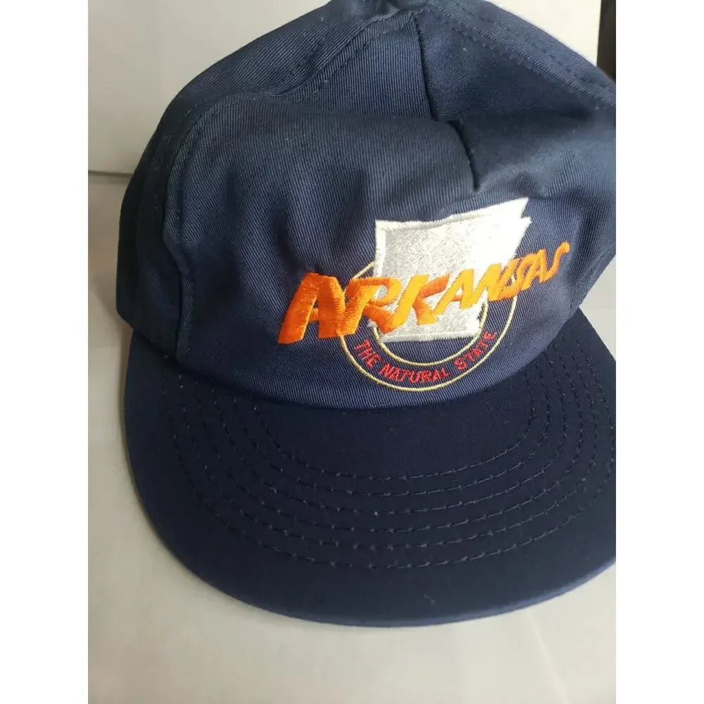 Vintage 80s 90s Arkansas The Natural State Embroidered Hat USA Union Made